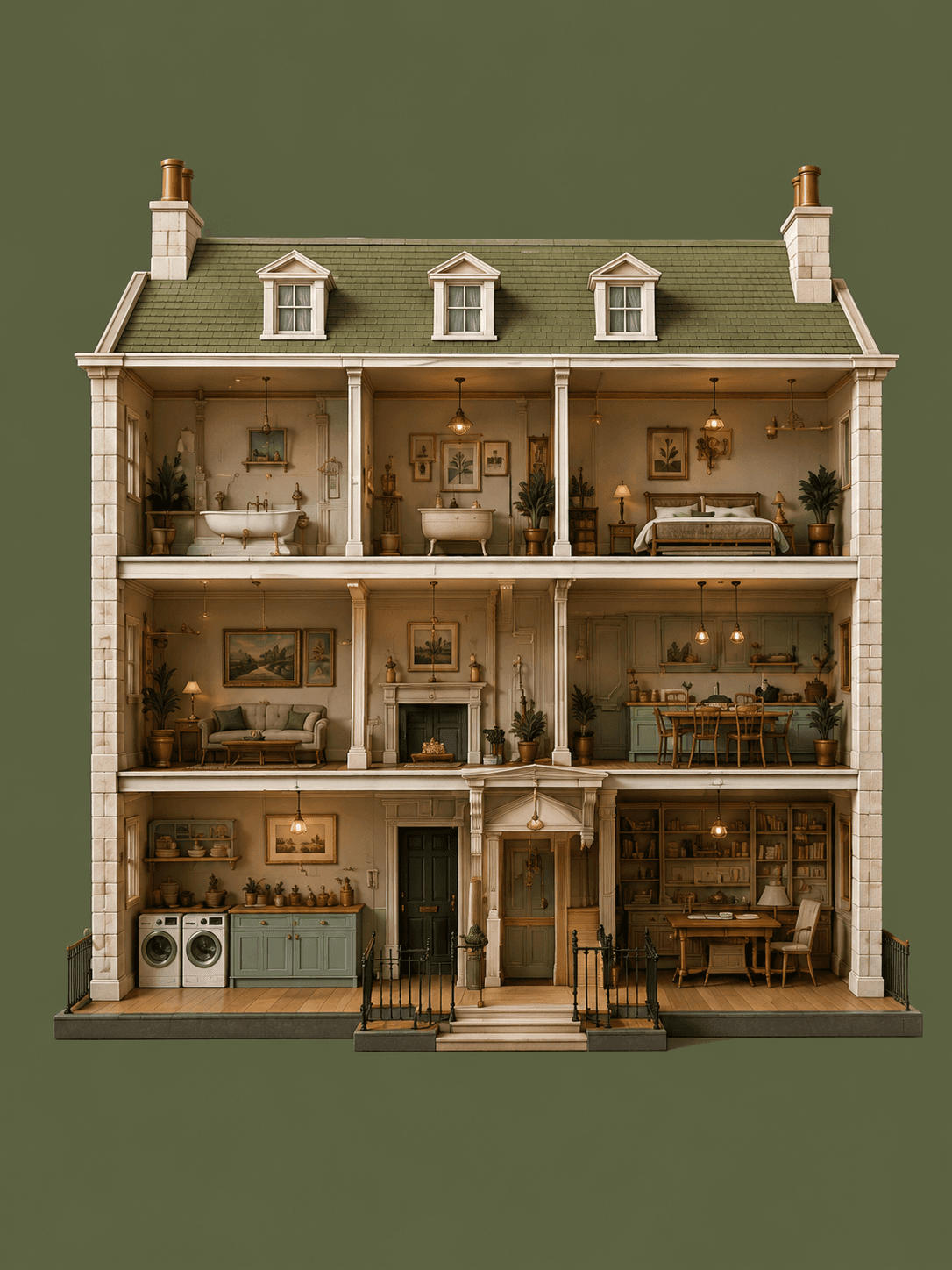 Assistant mode — a cutaway Georgian house.